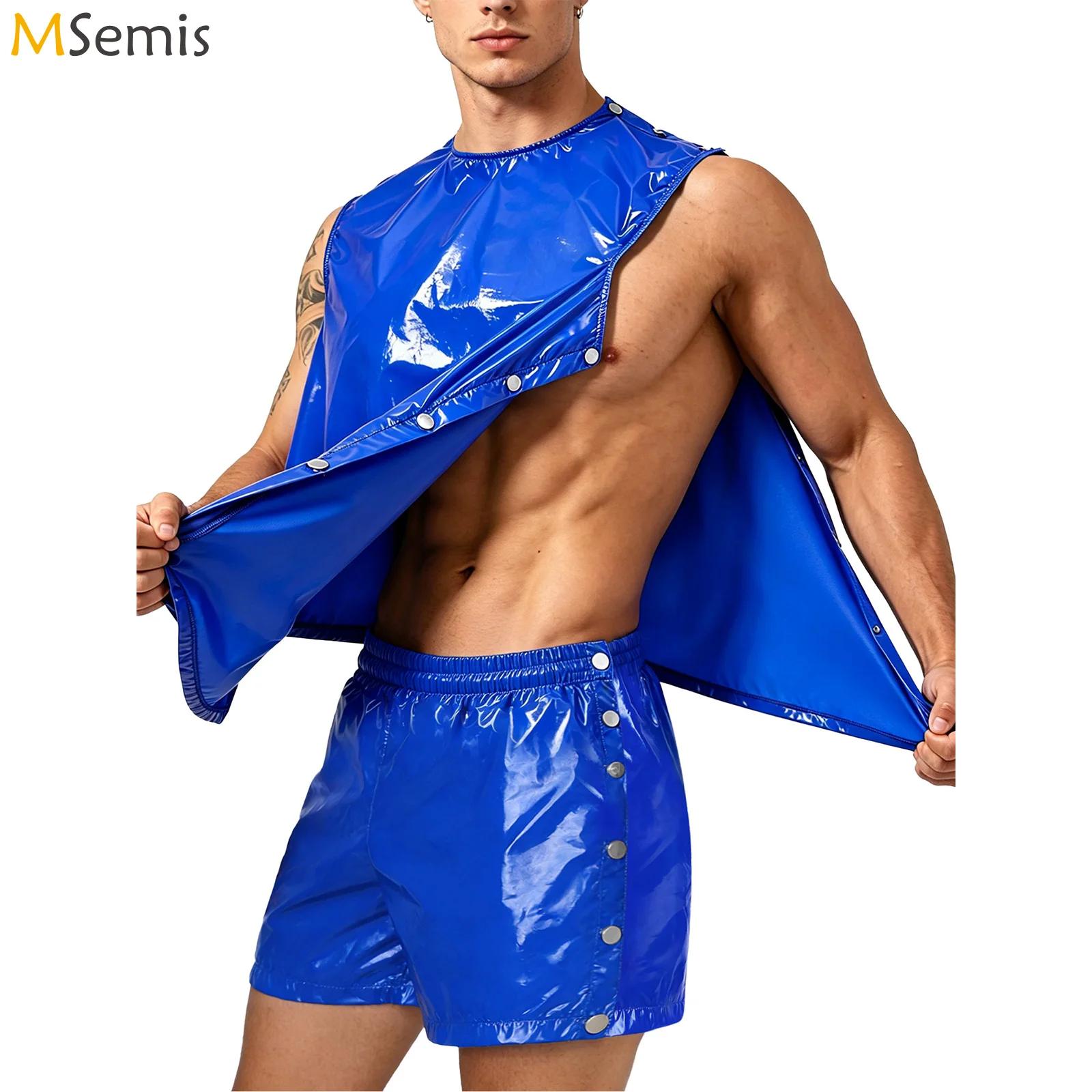 Summer Clothing Usa - ชุดเสื้อกล้ามกันน้ำสำหรับผู้ชายที่มีความต้องการพิเศษ พร้อมกางเกงบ็อกเซอร์ติดกระดุมด้านข้าง ชุดสองชิ้น เสื้อผ้าสำหรับผู้ที่มีความต้องการพิเศษ