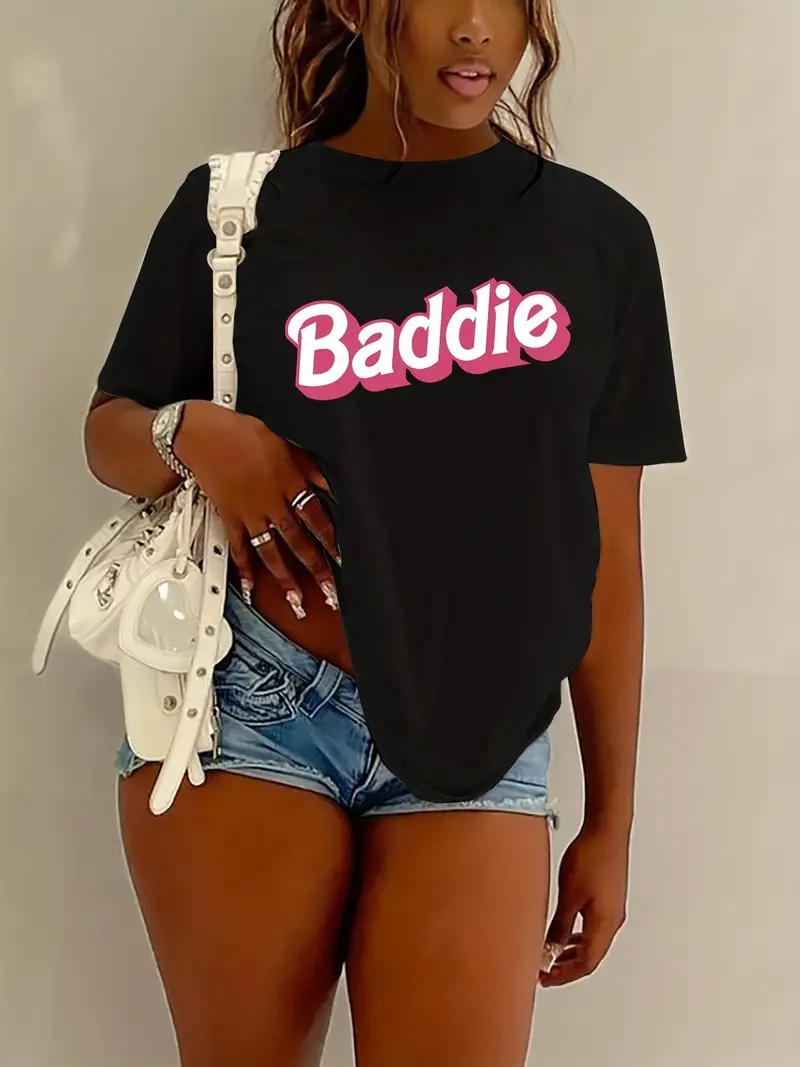 เสื้อยืดคอกลมพิมพ์ลาย Baddie,  - Summer Clothing Drop บทวิจารณ์และราคา