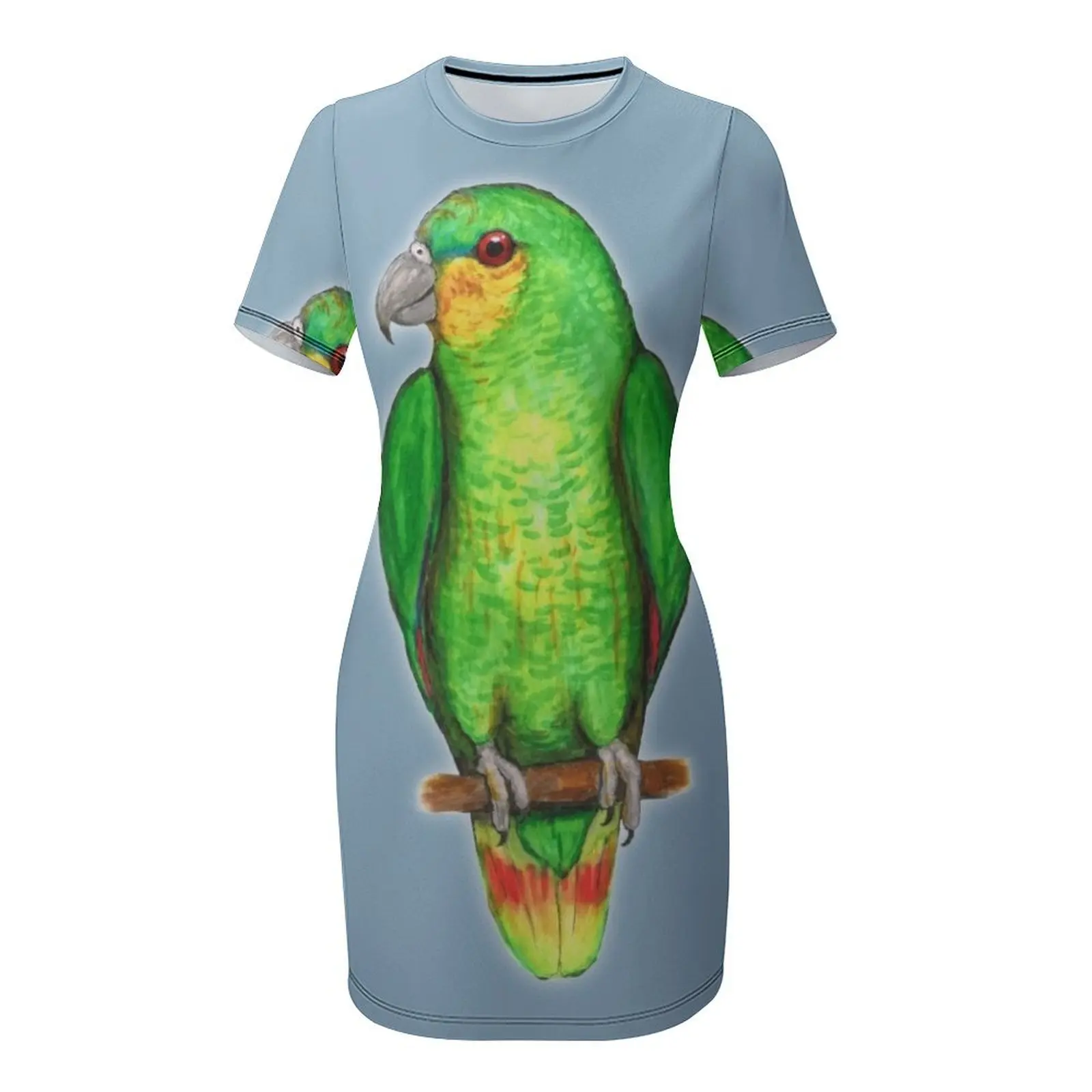 ชุดเดรสแขนสั้นลายนกแก้วอเมซอนส - Summer Clothing Amazon บทวิจารณ์และราคา