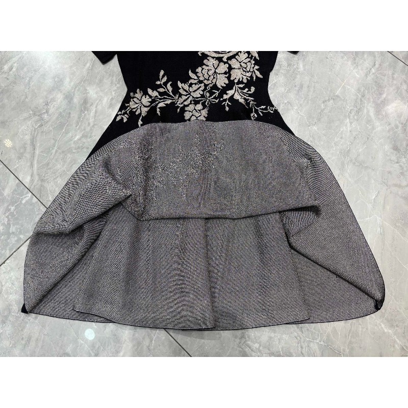 ชุดเดรสถักแขนสั้นคอกลมพิมพ์ลาย - Summer Clothing Usa บทวิจารณ์และราคา