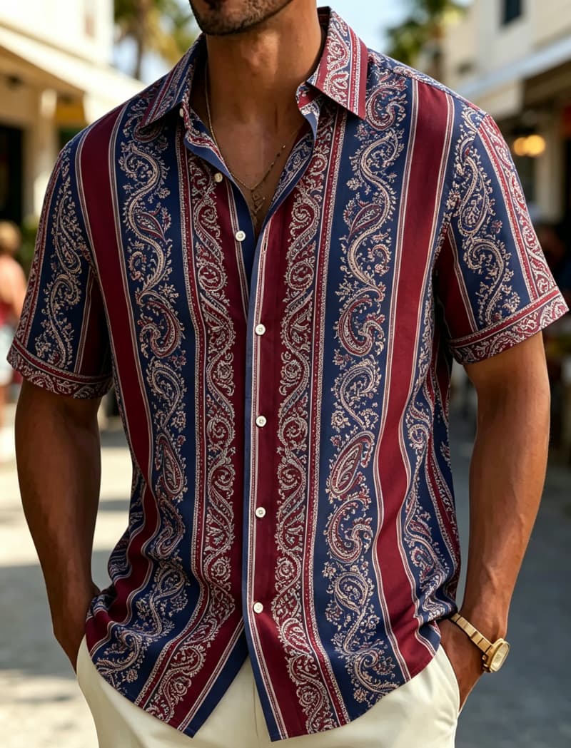 เสื้อเชิ้ตแขนสั้นผู้ชาย คอปก ล - Summer Clothing Resort บทวิจารณ์และราคา