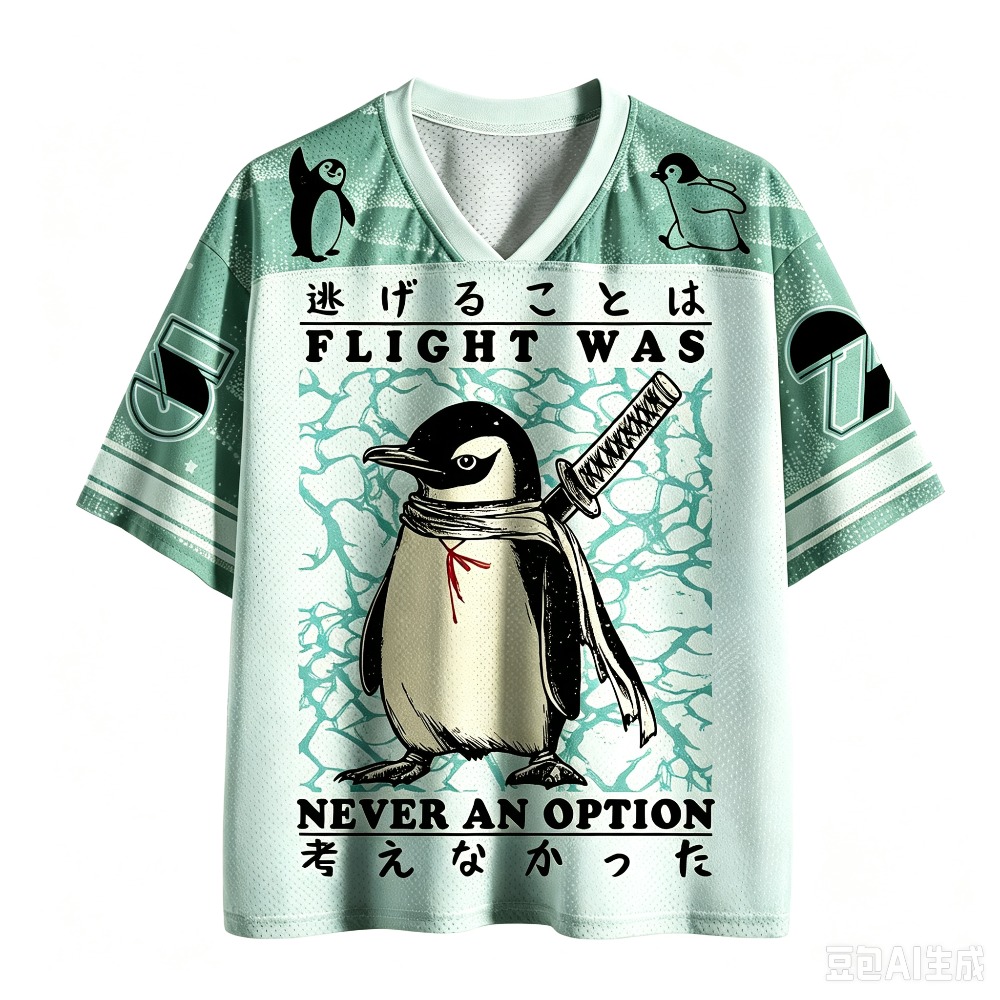 เสื้อยืดคอวีทรงหลวมลายเพนกวินน - Japanese Summer Clothing Men บทวิจารณ์และราคา